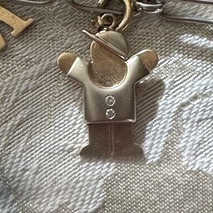 14K Solid Gold BOY Pendant Charm– Real Diamonds – 2.89g - Tested – Vintage 3D